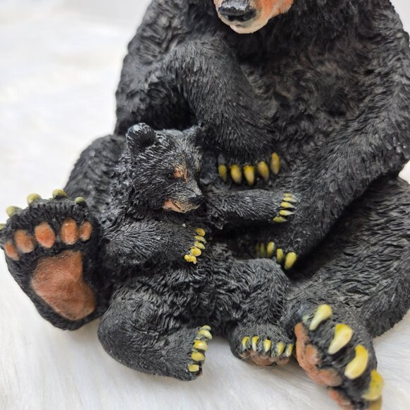 Vintage Mama Bear & Cub Cuddling Playing Figurine Resin 5 X 5.5 X 4” Mother Baby - Picture 2 of 9